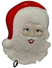 Santa Claus Tray Platter Ceramic Handpainted Christmas Cookies Large VTG 1978 picture