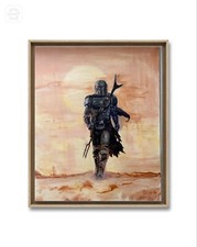 Original Mandalorian Painting Acrylic On Canvas 24x30 Inches Unframed picture
