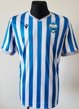 MACRON SPAL Ferrara Home Football Shirt Jersey 2XL XXL White Blue Striped Kit picture