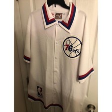 VTG Mitchell &Ness 76ers 1988/89 Hardwood Classics  Men's 54 Warm UP Jersey NWT picture