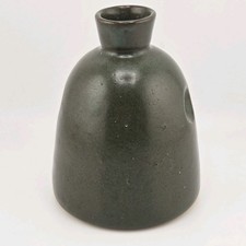 Vtg David Gil Bennington Potters Dimple Bud Vase MCM Dark Glaze Stoneware Signed picture