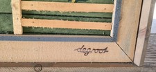 VTG Theodore Degroot Lathe Folk Art Farm Wood Mosaic 37x25 Signed Barn Rustic picture
