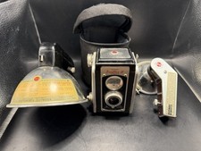 Kodak Duaflex III Vintage TLR Camera w Flash Units Case picture