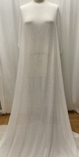 100% Pure Silk Chiffon Accordion Waffle Crinkled White Fabric 3 Yards Long 46
