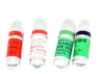 4pc Vtg Promotional Mini Sewing Etui Bullet Kit Thimble Thread Holder Needlecase picture