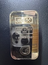 Vintage 1988 Johnson Matthey Crofoot Mine Hycroft 1oz 999 Silver Bar (unsealed) picture