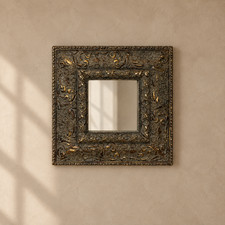 Vintage Italian-Bronze Ornate Mirror picture