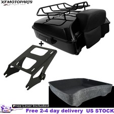 Chopped Pack Trunk W/ Backrest Rack Fit For Harley Touring Road Glide 14-25 US picture