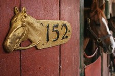 Antique Cast Brass Horse Stall Number Plaque No 152 Equestrian Stable Tack Barn picture