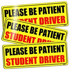 3 Pcs Student Driver Magnet Car Signs Please Be Patient Car Bumper Sticker Decal picture