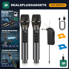 Dual Wireless Microphone System for Karaoke, 500ft Range, Rechargeable, AI Noise picture