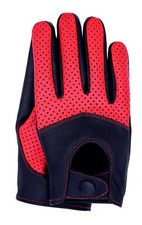 Riparo Men's Genuine Leather Half Mesh Touchscreen Texting Driving Gloves picture