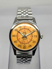 Vintage Hmt Pilot Yellow Dial 17 Jewels Mechanical hand winding Transparent Back picture
