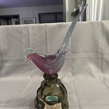 VTG Murano Glass GIROLAMO LUXARDO Cherry Wine Bird Decanter Vase Pheasant Italy picture