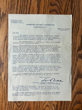 Antique WWI Committee on Public Information Letter George Creel CPI picture