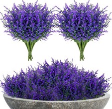 RAIN FLOW Artificial Lavender Flowers - 7 Pcs Artificial Flowers for Outdoors picture