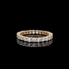 2Ct Round Cut Natural Diamond Women Eternity Band 14K Real Yellow Gold Size 6 7 picture