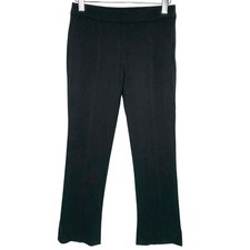 Club Monaco Slim Kick Flare Pants 2 Black Side Zip Closure Minimalist picture