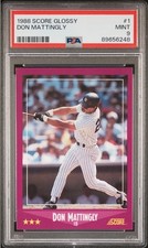 🔥1988 Score GLOSSY🌟 #1 DON MATTINGLY 🗽NY Yankees PSA 9 Mint 📈POP 36 RARE🏟 picture