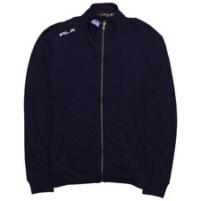 RLX Ralph Lauren Mens Full Zip Jacket Navy Cotton Modal Moisture Wicking Sport picture