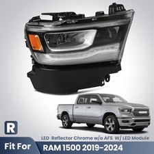 For 2019-2024 RAM 1500 LED Headlight Reflector W/O AFS W/ Module Chrome Right picture