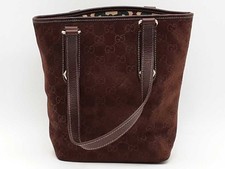 Gucci Gg Suede Charmy Tote Handbag Brown Aa0826lrzsa picture
