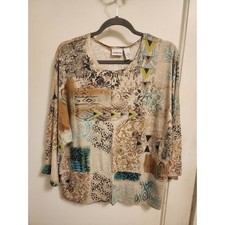 CHICO'S Multicolor batwing women's top, size 12 picture