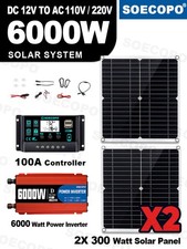 6000W Solar Panel Kit with Battery & Inverter Off Grid for Home RV Camping picture