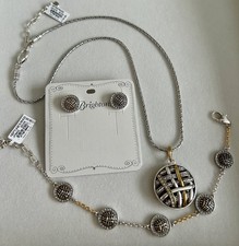 Brighton Neptune’s Rings Woven 1” Pendant Necklace Earrings & Bracelet Set NWT picture
