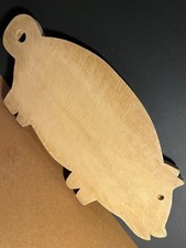 Vintage Wood Pig Cutting Board Rustic Farmhouse Decor 17.5 Inches Worn Primitive picture