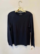 Talbots NAVY Pima Cotton Long Sleeve Tee | Large picture