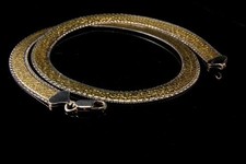 VINTAGE MILOR ITALY 925 STERLING GOLD PLATED ELEGANT LINK NECKLACE CHOKER picture