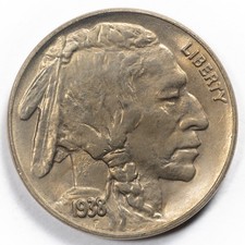 1938 D/D Buffalo Nickel Denver Mint CH BU Uncirculated picture