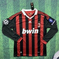 Inzaghi #9 AC Milan 2009/10 Long Sleeve Home Jersey | Retro Shirt | Mens Sizes picture
