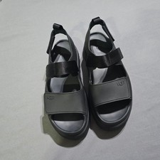 UGG GoldenGlow Sandal Womens 12 Black Platform Adjustable Straps 1152685 picture