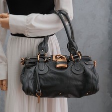 Chloe Paddington Shoulder Hand Bag Gray Leather picture