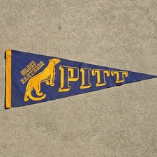 Rare Vintage Pitt Golden Panthers U. Pittsburgh Football Blue Soft Wool Pennant picture