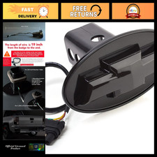Lighted LED Hitch Cover - Black Trailer Tow Plug for 1-1/4