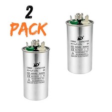 2 Pk - Air Conditioner Capacitor 40+5 uF (MFD) 370 or 440 VAC Dual Run Capacitor picture