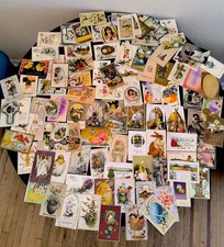 Antique Vintage Easter Postcard Lot 100+ 1910c.  many Embossed Bunny chic egg picture