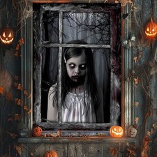 Spooky Forest Ghost Halloween Dark Undead Style Window Hanging Decoration picture
