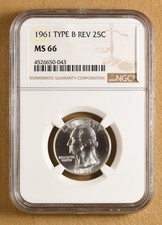 1961 P Washington Quarter 'Type B Reverse' NGC MS66 picture