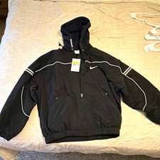Nike x Supreme Men’s Black Full Zip Hooded Hoodie Embroidered Logo Size S picture