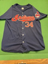 Vintage Cleveland Indians Wool Jersey Men’s XL Retro Stitched Logos Numbers picture