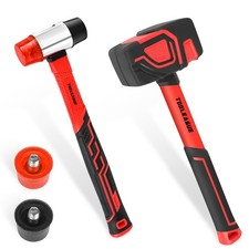2Pcs Hammer Set,16oz Rubber Mallet&35mm Double-Faced Soft Mallet picture