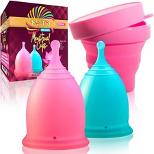 Talisi Reusable Feminine Menstrual Cup Set Large Small Silicone Sterilizer Copa picture