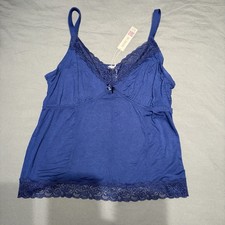 New AdoreMe Lace Trim Camisole Top Women’s Size 1X Blue picture
