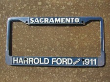 Vintage Sacramento Harrold Ford Since 1911 Dealership License Frame Tag Old picture