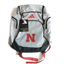 Adidas NCAA Nebraska Cornhuskers Backpack 5 Star Team 2 Gray Red Laptop Bag Book picture