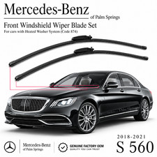 2018-2021 Mercedes-Benz S560 Genuine Front Window Windshield Wiper Blade Set NEW picture